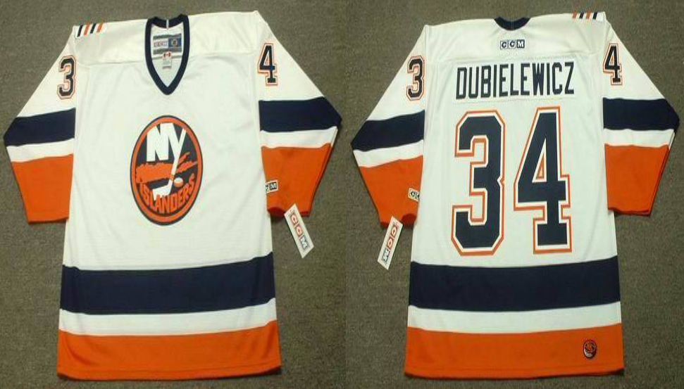 2019 Men New York Islanders 34 Dubielewicz white CCM NHL jersey